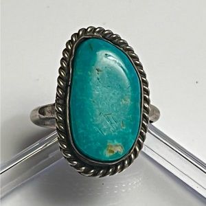 Navajo, Old Pawn Sterling Silver Royston Turquoise Ring
